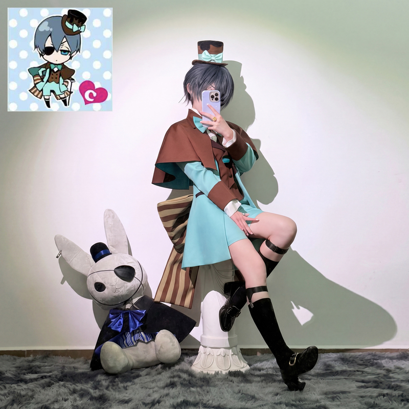 In Stock [Bubble Duck] Black Butler Ciel Bojorou Mint Chocolate Valentine's Day Cosplay Costume C Costume