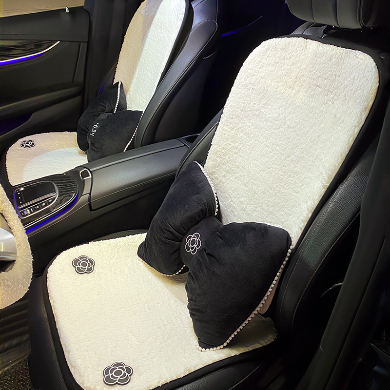 Car cushions Monolithic Rear Mountain Tea Flowers Cute Car Seat Cushion Car Seat Cushions All Season Universal Goddess