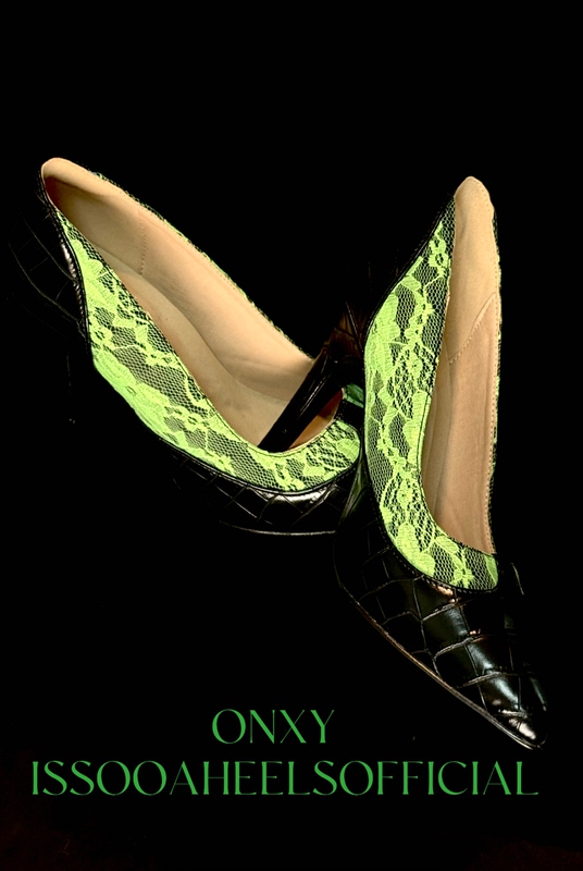Issooa 《Onxy》 Original Green Lace Spliced Black Professional Heels Dance Shoes Pump High Heels Issooa 《Onxy》 Original Green Lace Spliced Black Professional Heels Dance Shoes Pump High Heels