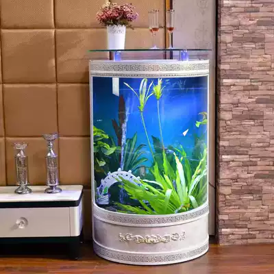 European-style semicircular goldfish tank aquarium living room free water change Feng Shui lazy ecological large free water change to send landscaping