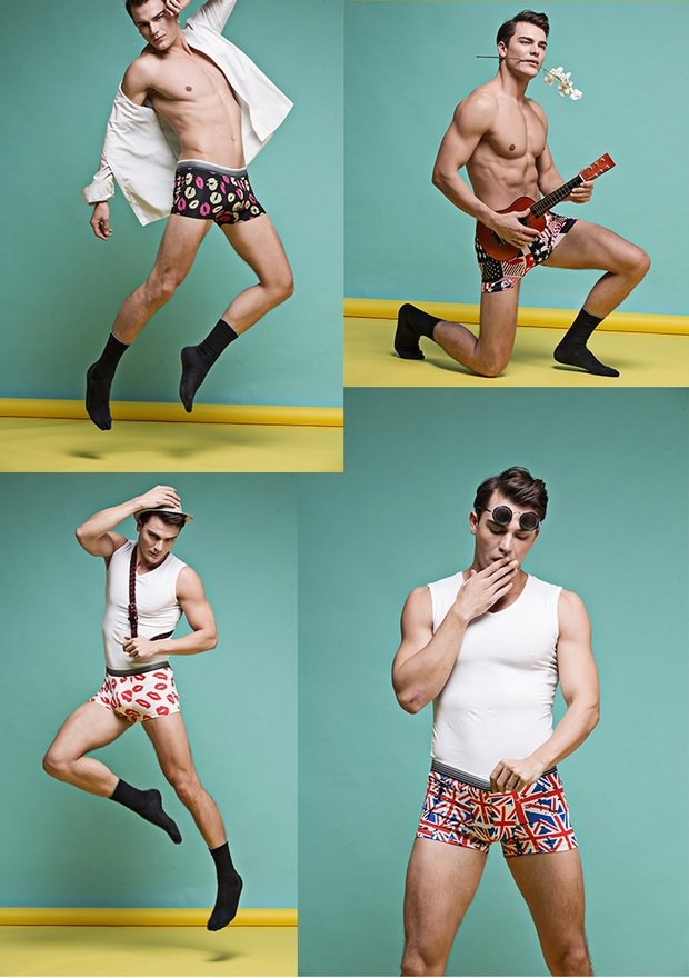 Cartoon hộp quà tặng đồ lót nam tốt hơn so với tất cả cotton trẻ trung U lồi eo bốn quần boxer nam triều gợi cảm quần lót đùi nam