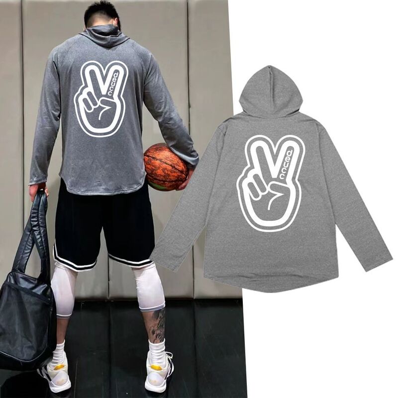 Autumn Sports Sweatshirt for Men and Women, Basketball Training T-Shirt, Running American-Style Trendy Pullover Hoodie, Thin Hooded Top