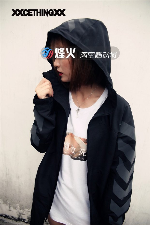 Campfire XXCETHINGXX ngựa vằn đen trắng nặng máy áo gió dài áo gió WB00021-1 2 - Áo gió thể thao ao gio nam