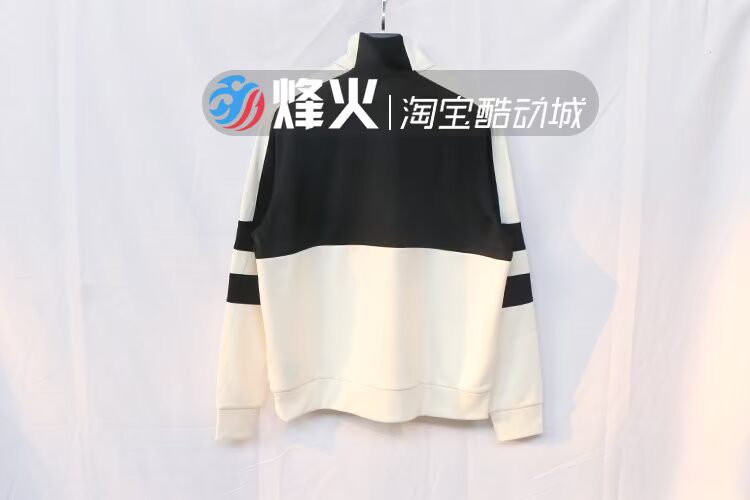 Áo len Campfire NIKE AIR 2019 nửa zip khâu áo thun retro màu đen và trắng AR1840-010 - Thể thao lông cừu / jumper hoodie form rộng