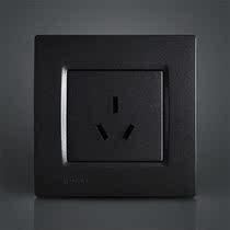 Siemens Switch socket Siemens Lingering Metal Black Series 10A Three-hole socket