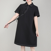 Small green onion cut original buckle lace A- line dress 2021 summer girl slim slim slim black dress