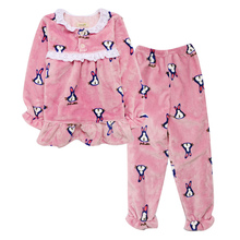 睡衣法兰绒冬季秋冬家居服套装