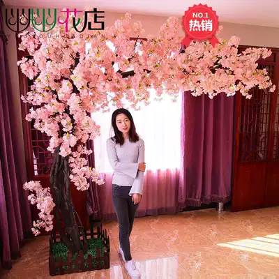 Simulation cherry tree Large peach blossom floor-to-ceiling floral plant wishing tree Hotel wedding interior decoration fake tree peach tree