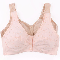 Front buckle bra ultra-thin old man without steel ring large size cotton vest summer printing mother breastfeeding underwear