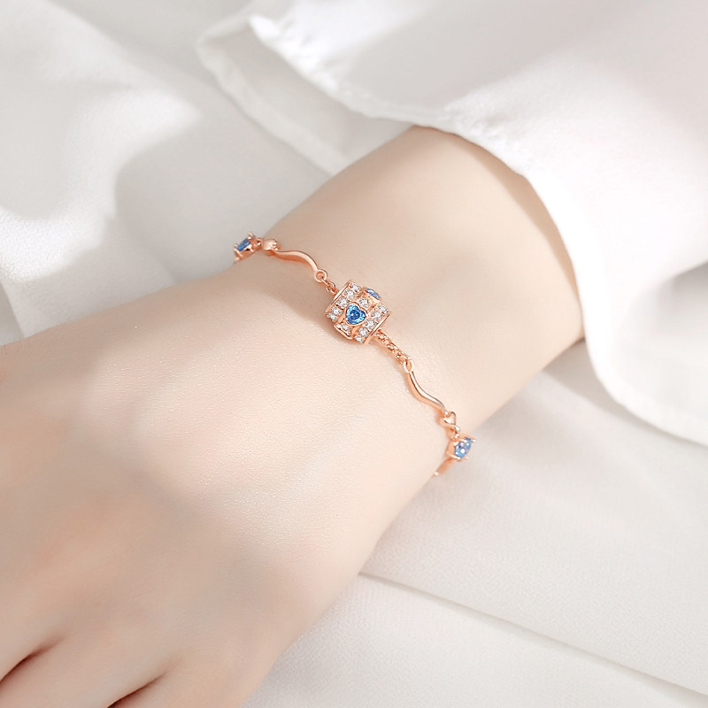 Bracelet female sterling silver small waist INS trend small crowd design crystal bestie senior sensen bracelet birthday gift