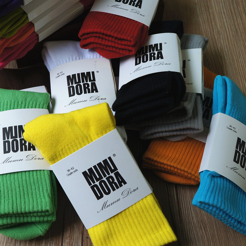 Socks for Men and Women, Autumn and Winter, Solid Color, Thick Terry Socks, Odor-Resistant Mid-Calf Socks, Cotton Socks, Towel Bottom, Warm Dance Long Socks