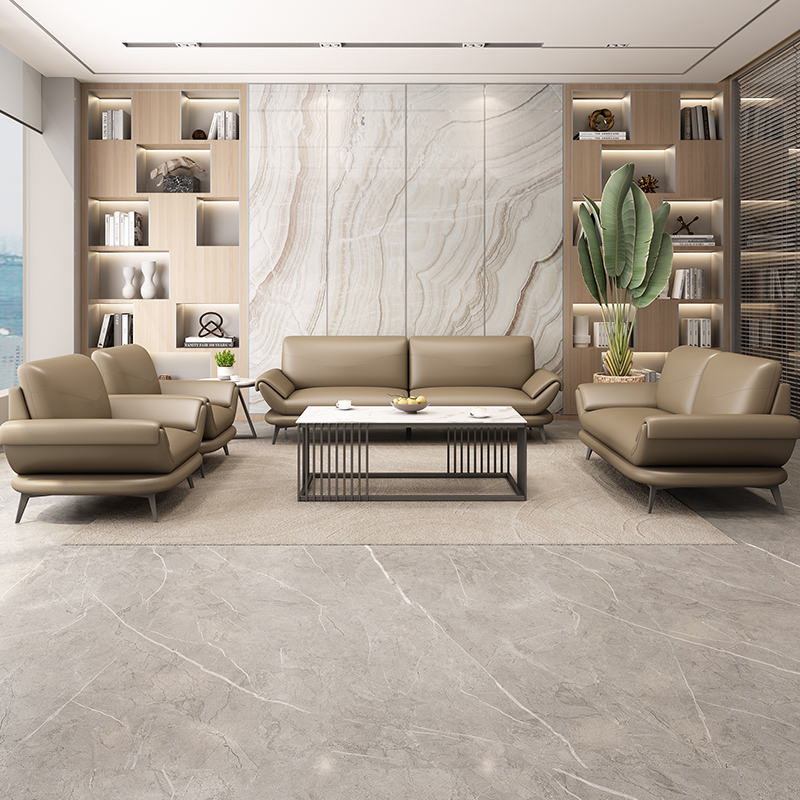 Office Leather Sofa Simple Modern Combination Set High-end Business Reception Meeting Guests Waiting Leisure Lounge
