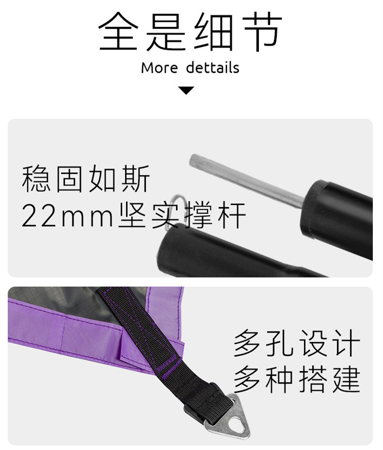 Атриум 黑鹿户外黑胶天幕露营野营遮阳蓬野餐便携式装备防水折叠防晒云荫 Blackdeer