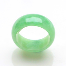 Myanmar A goods floating flowers emerald jade ring green ice glutinous seed floating green male and female ring jade ring finger certificate