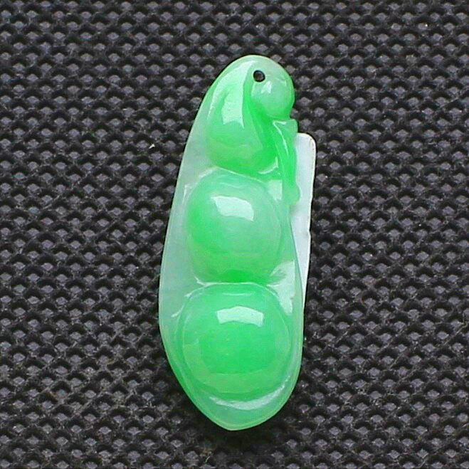 Myanmar natural old pit A goods emerald Ruyi Ruyi 4 Ji Bean Pendant Ice Seed Yang Green Man and Men's Jade pendant Sub-band Pass