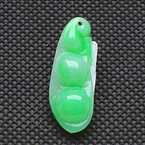 Myanmar natural old pit A goods emerald Ruyi Ruyi 4 Ji Bean Pendant Ice Seed Yang Green Man and Mens Jade pendant Sub-band Pass