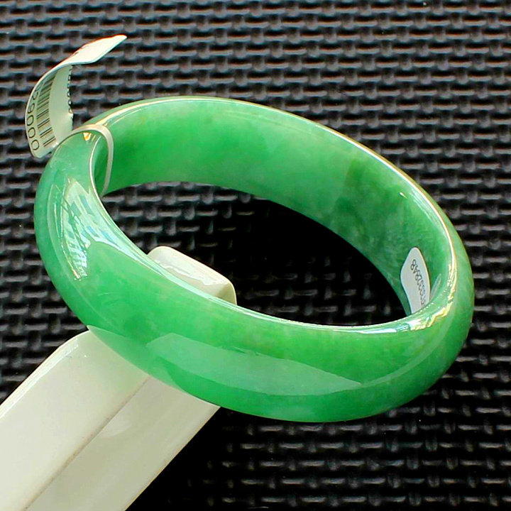 Natural Burmese Laokeng Jade Bracelet A Goods Jade Bracelet Jade Full Green Yang Green Burmese Round Jade Bracelet With Certificate