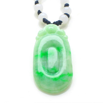 Natural Emerald Ruyi Pendant of Ping An Buckle Bamboo Festival Recruiting with Gourd Pendant Kid Jade Pendant Kid jade pendant A goods with certificate