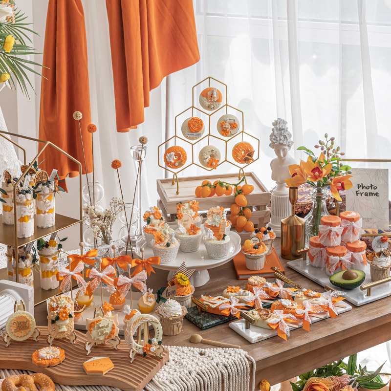 Simulation Cream Cake Model Orange Sen Wedding Fake Dessert Table Shop Window Decoration Scene Arrangement Photo Props-Taobao