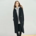 Mùa thu và mùa đông mới áo khoác cashmere hai mặt màu đen nữ nhỏ một chiếc áo khoác len chống mùa trong phần dài - Accentuated eo áo áo khoác dạ lông cừu nữ Accentuated eo áo