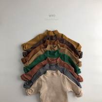 Good-looking ~ 20 new Korean version of children polished high collar base shirt men and women treasure cotton long sleeve Joker T-shirt warm tide