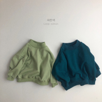 Western gas falling shoulders ~ Korean version of childrens 20 new autumn and winter circle cotton pure semi-high collar sweater literary style men and womens children