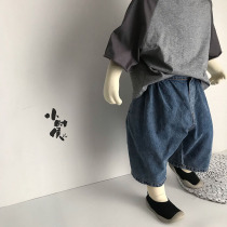 bi into the retro style soft thin jeans 2020 new summer children men and women Korean version of literary and artistic seven points radish foreign leisure Leisure