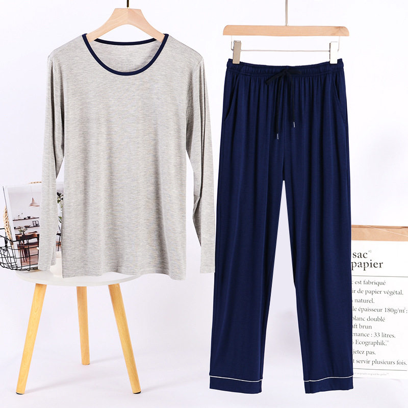 Large size male pyjamas sleeping pants cover spring and summer thin section Gats Modale Long sleeves Long sleeves Pants Casual Home 200 catty