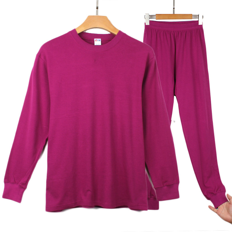 Large Size Lady Pure Cotton Autumn Clothing Sanitary Pants Suit Winter Loose Gats Old Lady Full Cotton Semi-High Collar Shirt Inner Hitch Pants