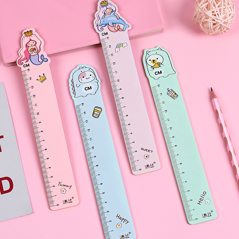 Qinglet stationery Children's ruler Children's ruler 15cm Cartoon cute girl Heart first grade graduated scale