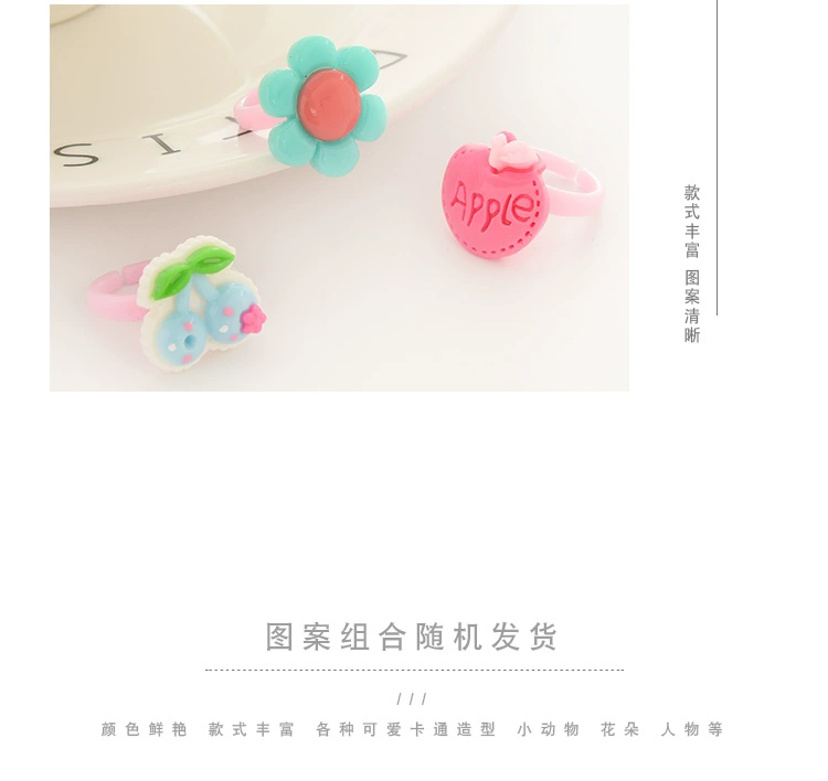 Qing cho trẻ em nhẫn đỏ thiết lập đồ trang trí ngón tay sáng tạo vòng cổ cô gái nhỏ thời trang Hàn Quốc