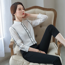 2019 autumn new ladies shirt white fashion temperament socialite long sleeve professional shirt womens top