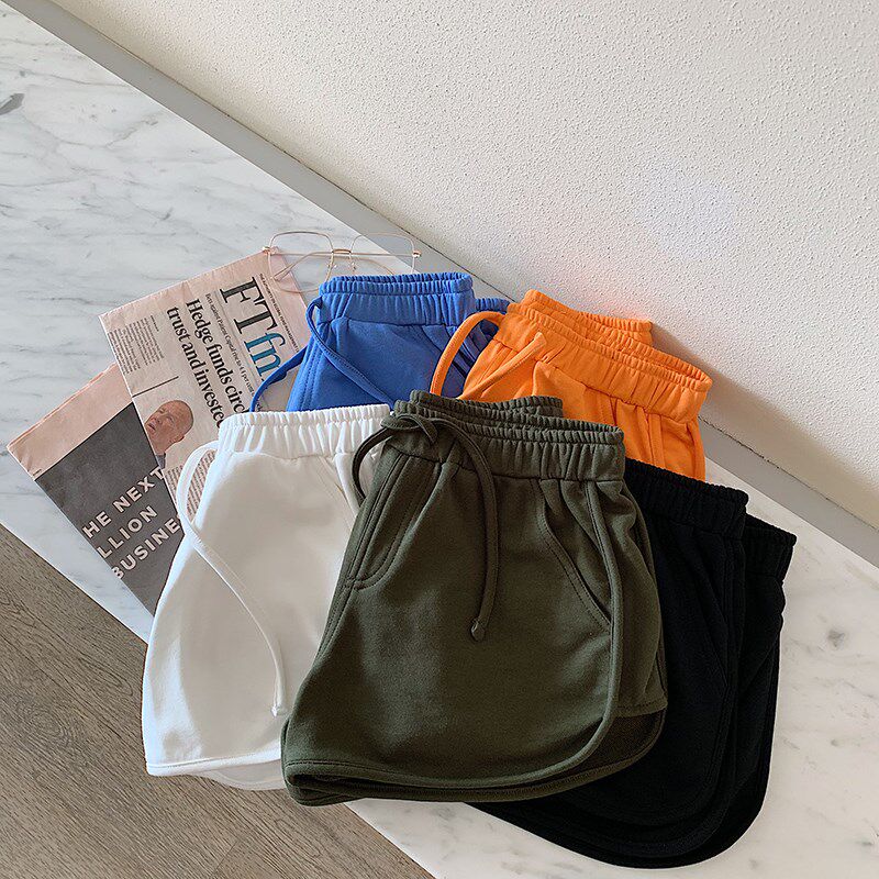 South Korean sports shorts women Summer thin loose with high waist and thin outer wear small sub casual broadlegs A character hot pants