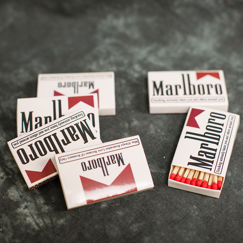 Creative and Stylish Marlboro Extra-Long Matches, Retro and Unique, Vintage-Style, Nostalgic, Special for Lighting Cigarettes, Buy One Get Ten