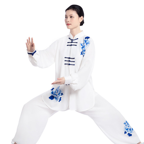 Tai chi clothing chinese kung fu uniforms Women new style blue and white porcelain Tai Chi Clothingquan training suit martial arts performance costume spring and autumn men