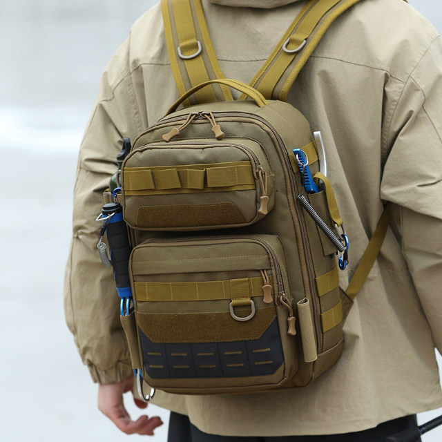 Tactical backpack, Luya bag, tool storage, fishing wear-resistant, load-bearing, small mountaineering tooling, outdoor hiking backpack