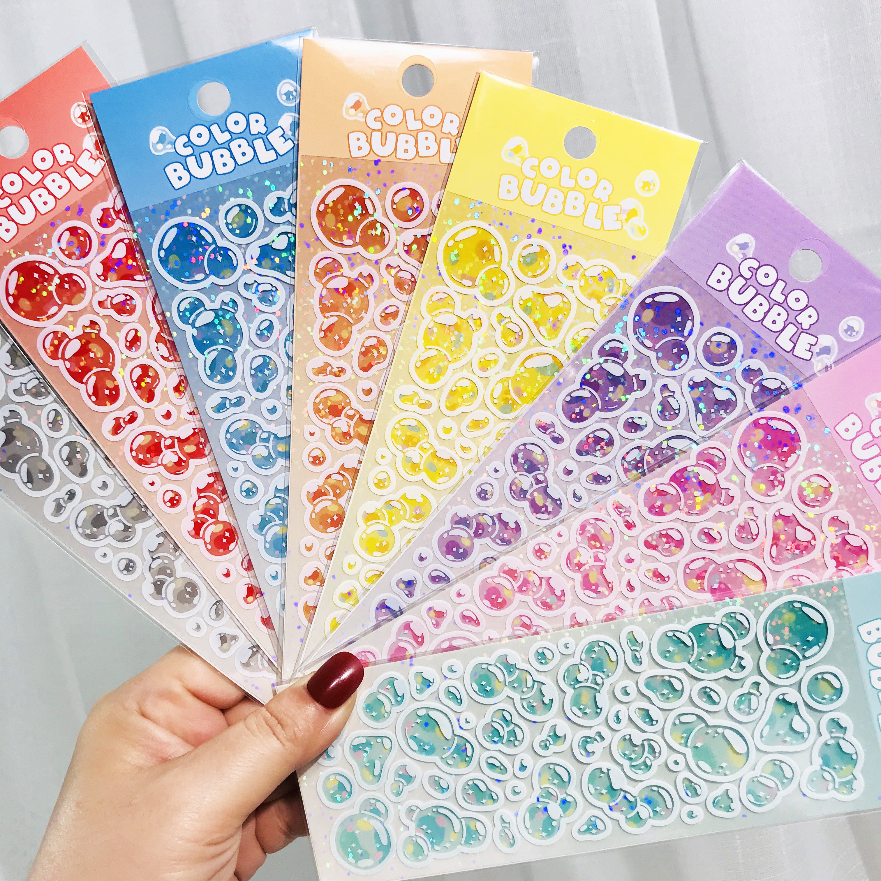 South Korea Wannathis Colorful Laser Bubble MUGCA sticker photo small Cardiy multifunctional decorative stickers