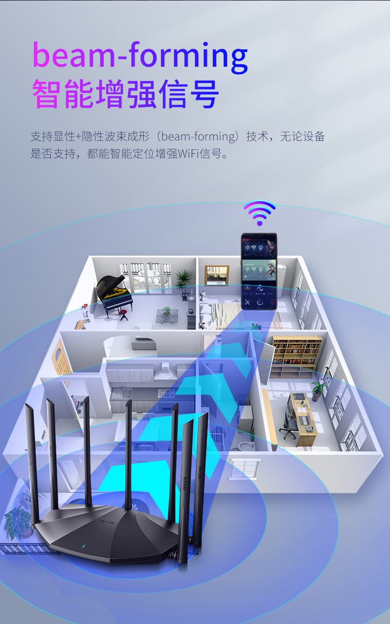 腾达 AC23 7天线全千兆路由器 2100m双频 图13