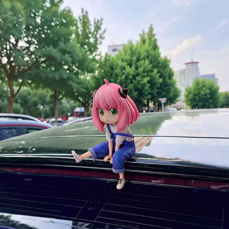 Aniya Figure Collectible Spy Playset Overalls Pink Girl Car Accessory Rear Hanging Ornament Car Exterior Decoration