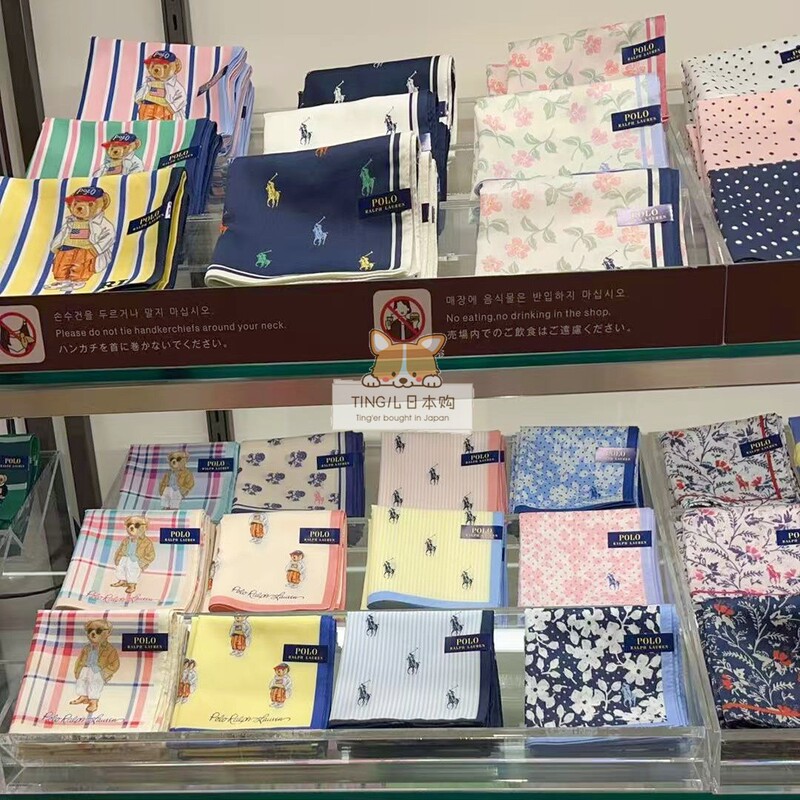 In-Stock with Free Shipping from Within the Country, Japanese Store Polo Ralph Lauren Pure Cotton Handkerchief Square Towel, Gift Item In-Stock with Free Shipping from Within the Country, Japanese Store Polo Ralph Lauren Pure Cotton Handkerchief Square Towel, Gift Item