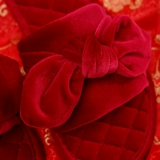 Красные удерживающие тепло нескользящие праздничнные тапочки для невесты, для подружки невесты, в корейском стиле