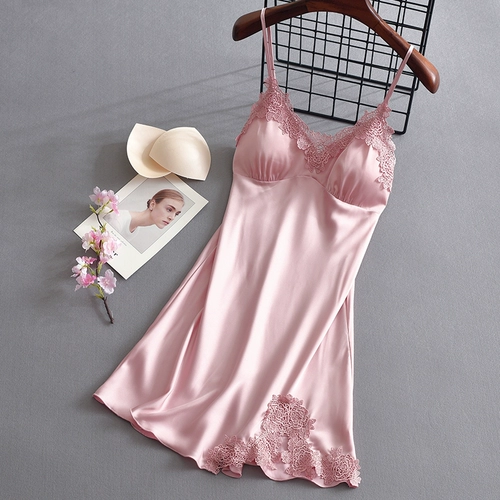 Сексуальная пижама, летняя юбка, тонкий шелковый топ с чашечками, эффект подтяжки, коллекция 2022