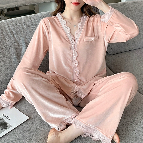 Бархатная зимняя пижама, демисезонный сексуальный лонгслив, комплект, коллекция 2022