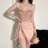 Сексуальная кружевная летняя пижама, тонкое шелковое нижнее белье, юбка, 2023, с лямками