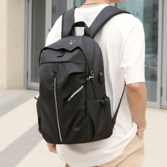 男士商务休闲双肩背包2023新款尼龙防水多功能大容量电脑包