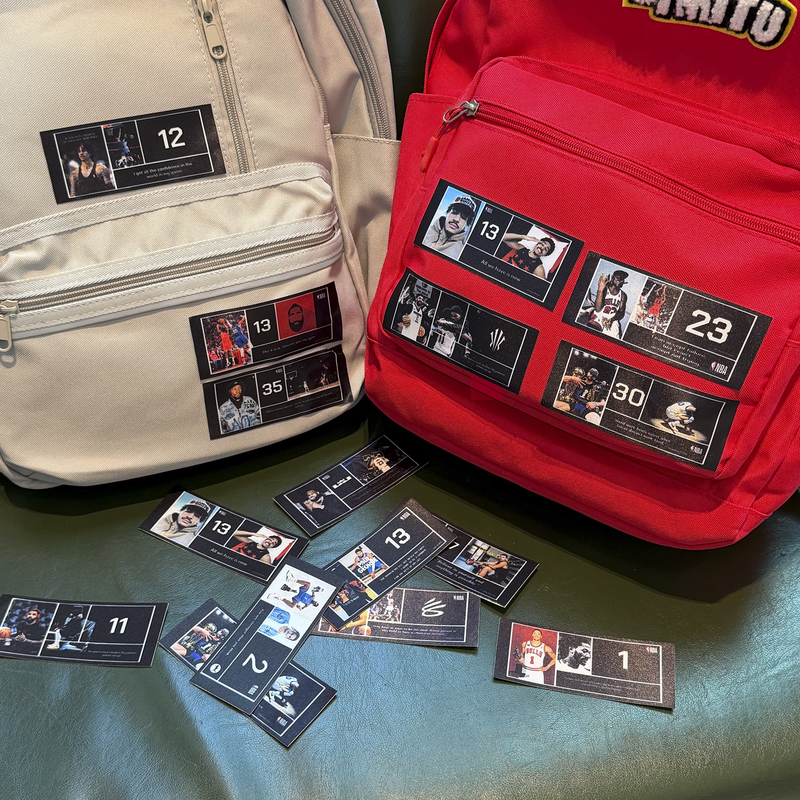 American Retro Basketball Star Backpack Fabric Stickers, Self-Adhesive, Strong and Waterproof, Curry and Irving Peripheral Backpack Decorations