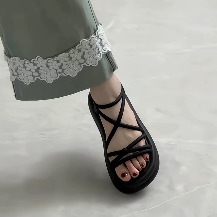 Platform Thick-Soled Roman Sandals for Women, 2025 Summer New Style, Fashionable and Versatile, Height-Increasing Casual Beach Shoes