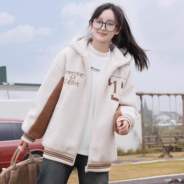 Women's lamb wool coat, autumn and winter clothing