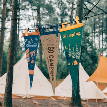 Donkey shield outdoor camping equipment supplies special camp felt flag triangle flag atmosphere ornaments