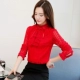 Mùa thu 2018 phiên bản Hàn Quốc mới của những chiếc áo sơ mi voan siêu rộng cỡ lớn nữ tính thời trang áo ren đáy áo trắng sơ mi nữ